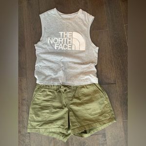 The North Face Olive Green Women's Shorts and tank set